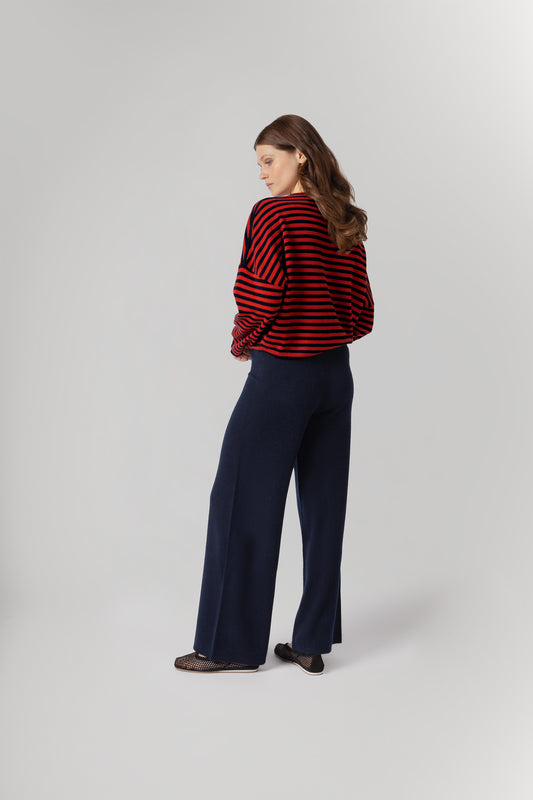 CELINE STRIPE - NEW NAVY & MOLTON LAVA