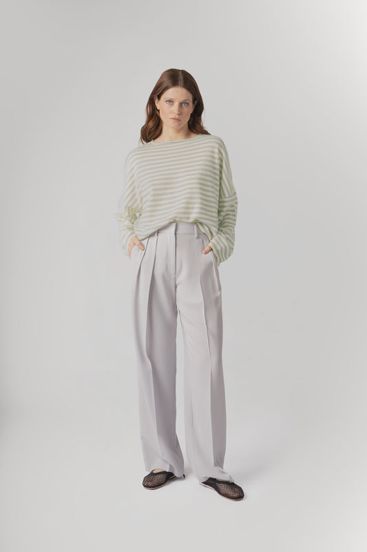 CELINE STRIPE - PALE YELLOW & EVAPORATE