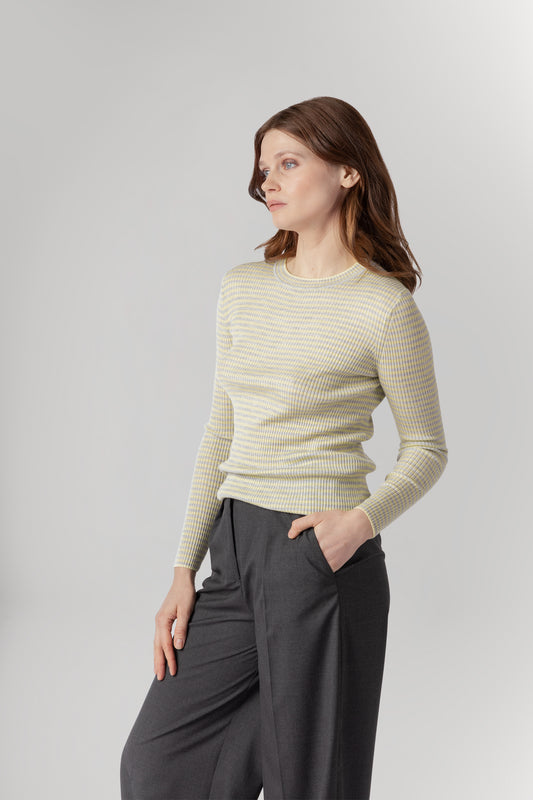 YONNY STRIPE - BUTTER & GREY PEARL