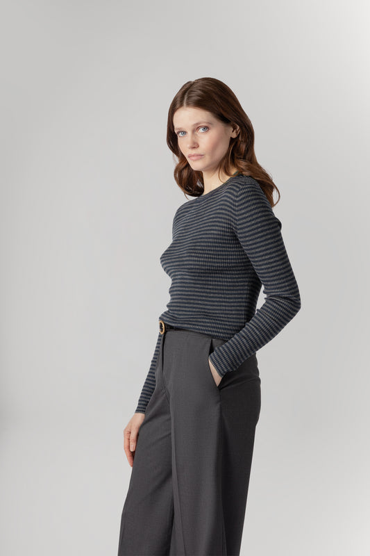 YONNY STRIPE - DARK GREY & NAVY