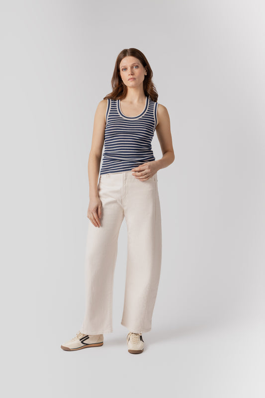 MING STRIPE - CREAM & NAVY