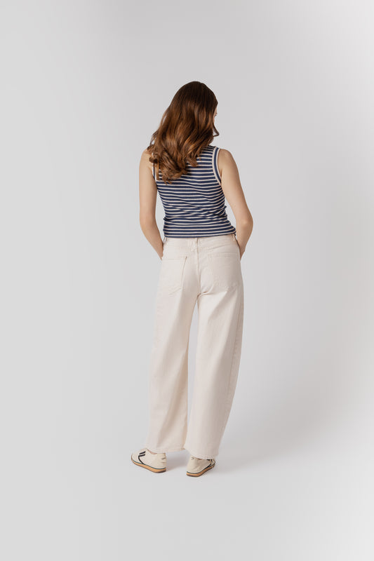 MING STRIPE - CREAM & NAVY