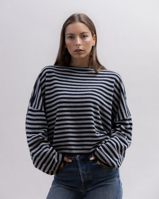 Pull fin large NEW NAVY + GREY PEARL