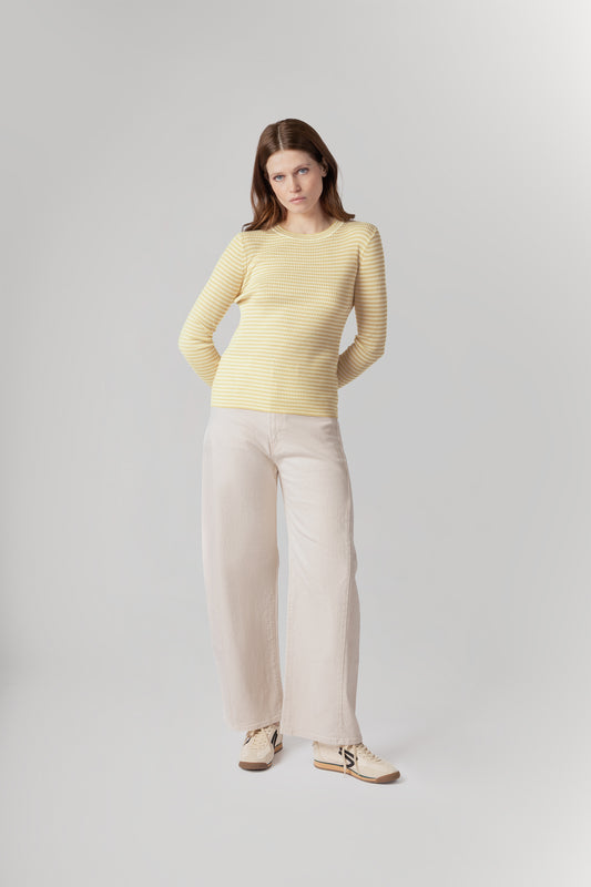 YONNY STRIPE - BUTTER & WHITE