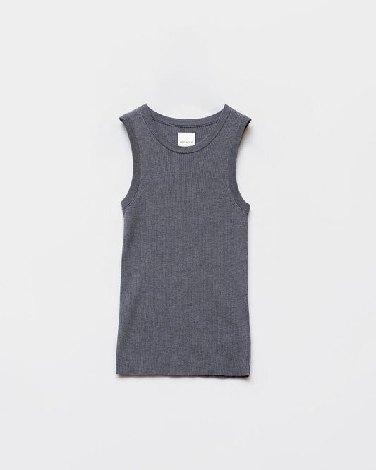 Débardeur petit col O DARK GREY + PINE